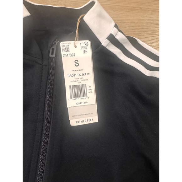 Adidas Womens Tiro 21 Track Jacket Black/White Small Aeroready Primegreen With Z - Picture 3 of 7